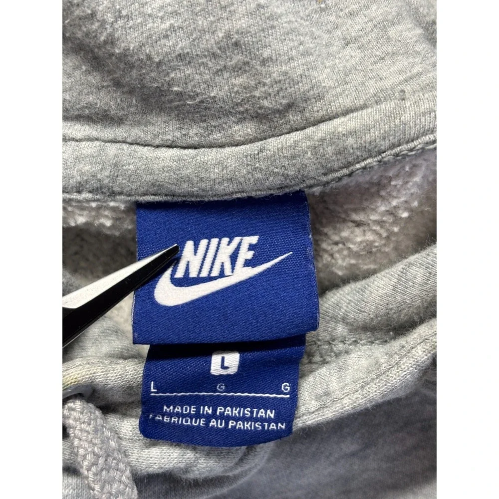 Nike Club Fleece Hoodie Mens Large‎ Heather Gray Embroidered Logo Gym Training